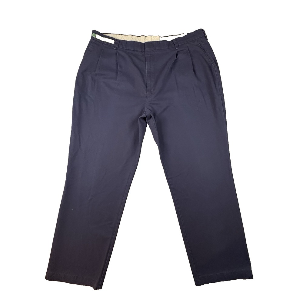 Red Kap Men's 41.75x29 Navy Pleated Straight Leg Chino Uniform Work Pants